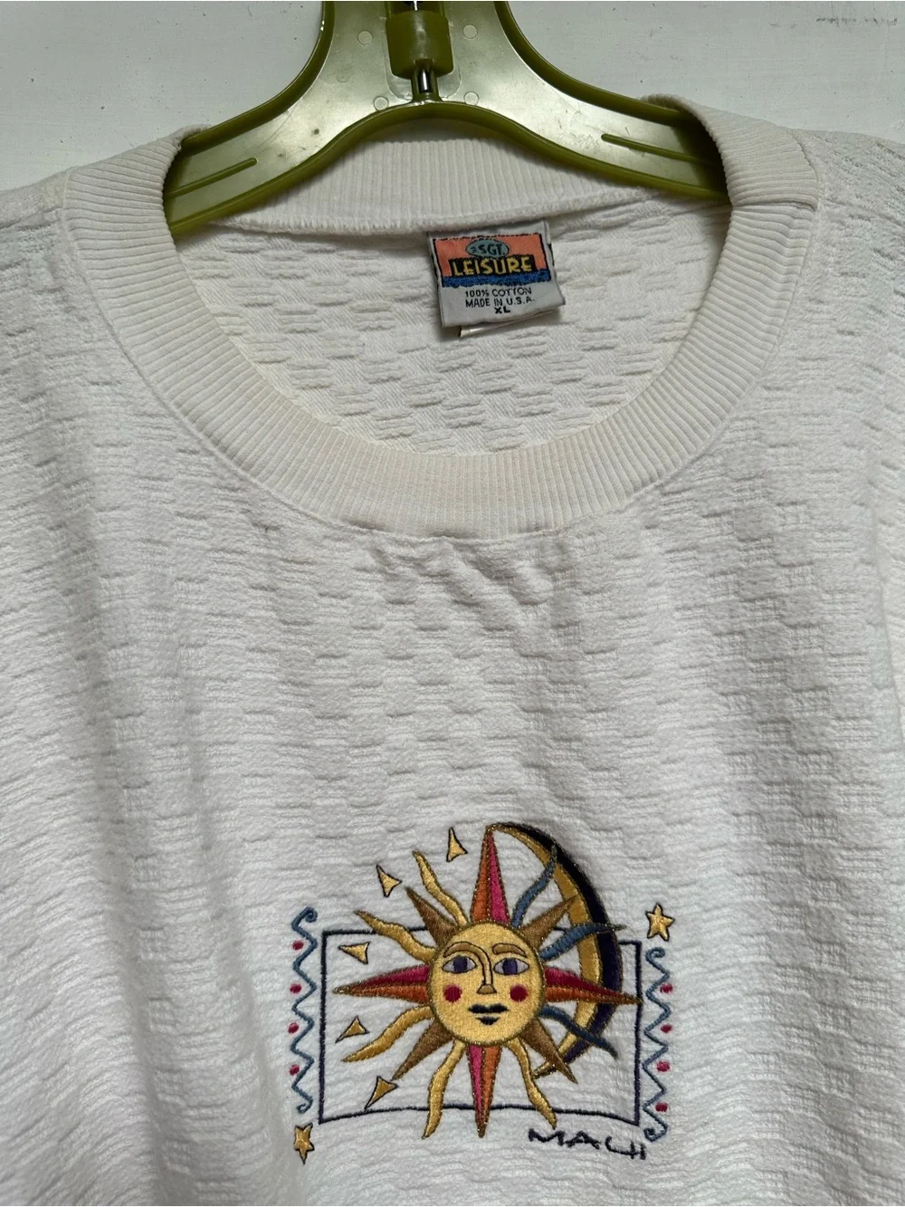 VTG 90S SGT LEISURE SWEATSHIRT PULLOVER MAUI HAWAII CELESTIAL EMBROIDERED XL